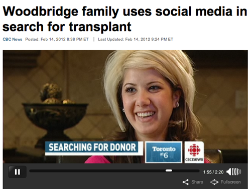 CBC News Bone Marrow Donor Drive